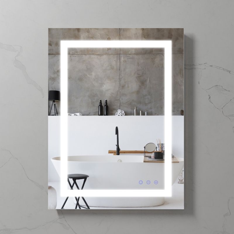 Espelho de Casa de Banho OBLONG – LED Regulável, Anti Embaciamento, Montagem Vertical ou Horizontal