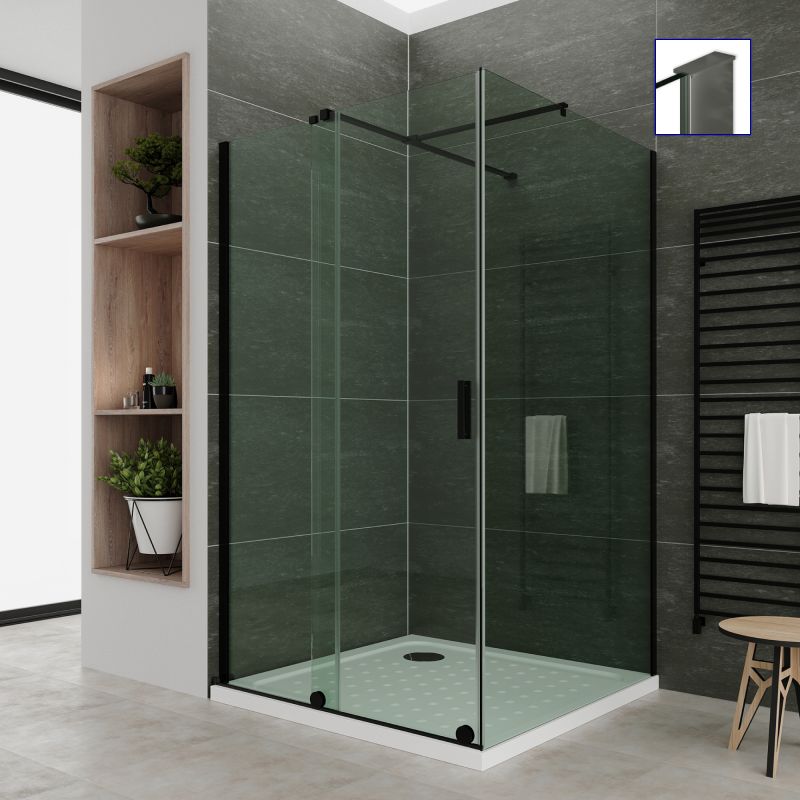 Cabine de Duche Nadine – Porta Deslizante,Perfis Cromados, Vidro ESG 8mm