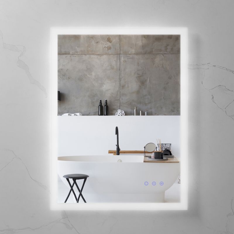 Espelho de Casa de Banho FRAME – Retangular com Luz LED e Anti Embaciamento